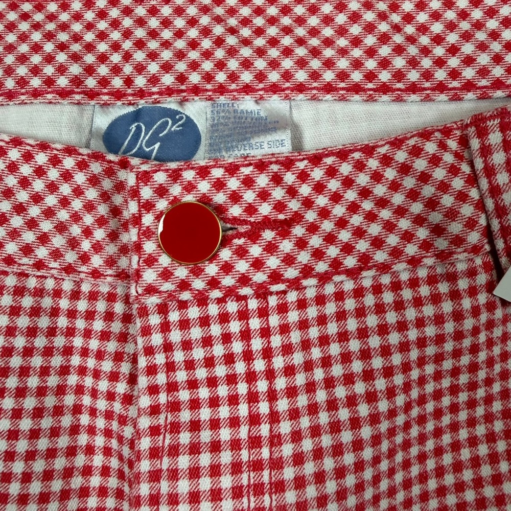 DG2 by Diane Gilman Womens 16WP Red Gingham Check Straight Leg Pants Casual - Picture 10 of 16
